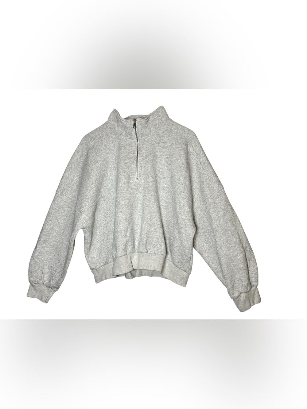 Abercrombie & Fitch Women’s Size XL US Quarter Zip Sweatshirt Light Gray - Picture 2 of 15